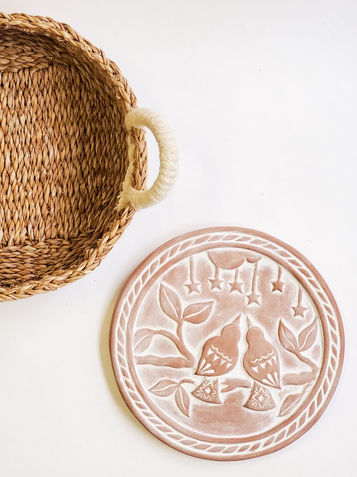 Terra Cotta Lovebird Bread Warmer & Basket Set - Coley'sClosetCo