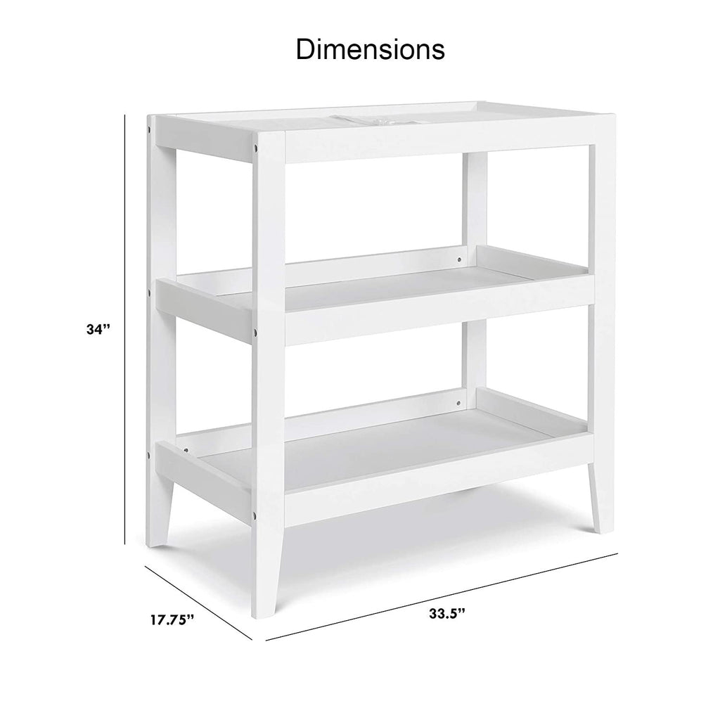 Modern White Baby Changing Table w/ 1 - inch Waterproof Changing Pad - Coley'sClosetCo