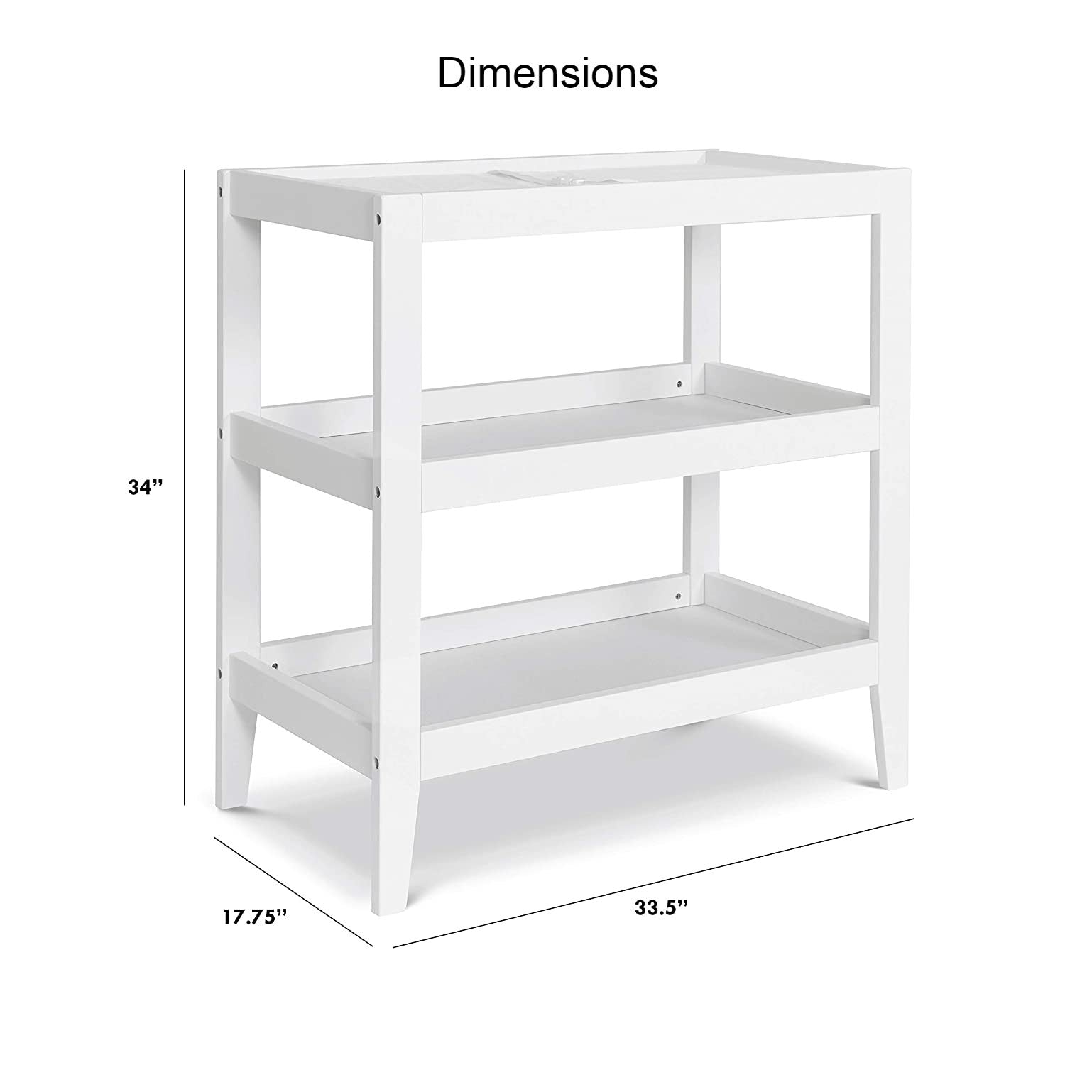 Modern White Baby Changing Table w/ 1 - inch Waterproof Changing Pad - Coley'sClosetCo