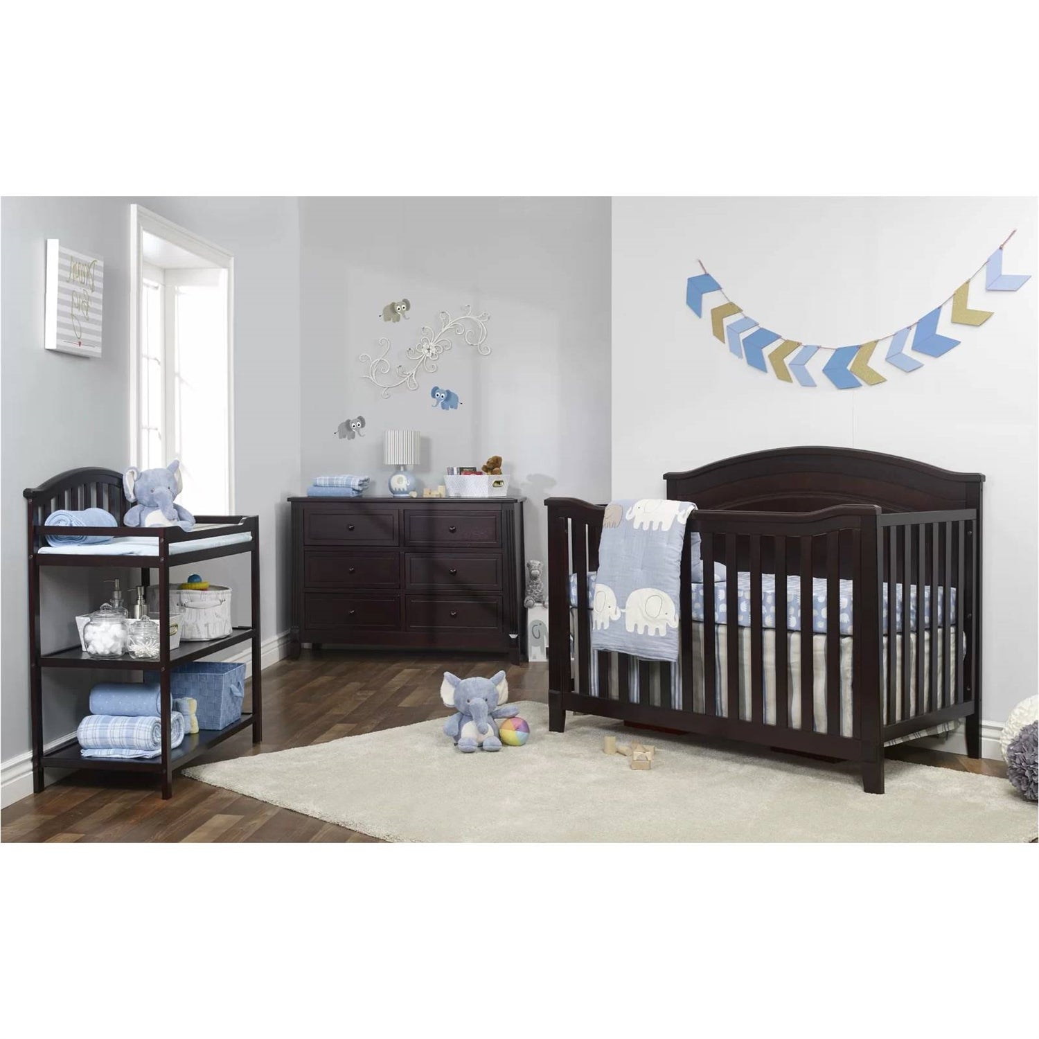 SF Home Espresso Solid Wood Convertible Crib - Toddler Bed Sold Separately - Coley'sClosetCo