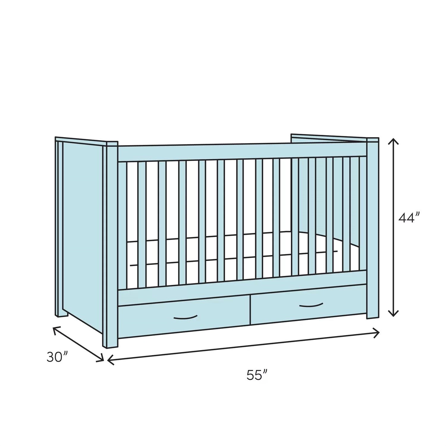 SF Home Espresso Solid Wood Convertible Crib - Toddler Bed Sold Separately - Coley'sClosetCo