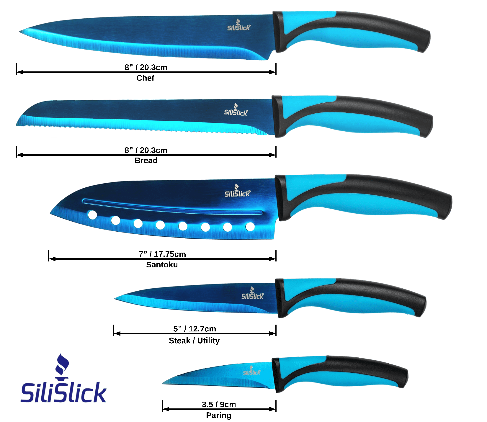 Kitchen Knife Set - Titanium Coated Blades - Coley'sClosetCo