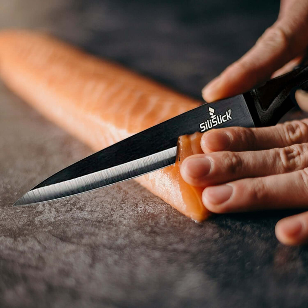 Kitchen Knife Set Kit | Black Magnetic Rack & Sharpener - Coley'sClosetCo