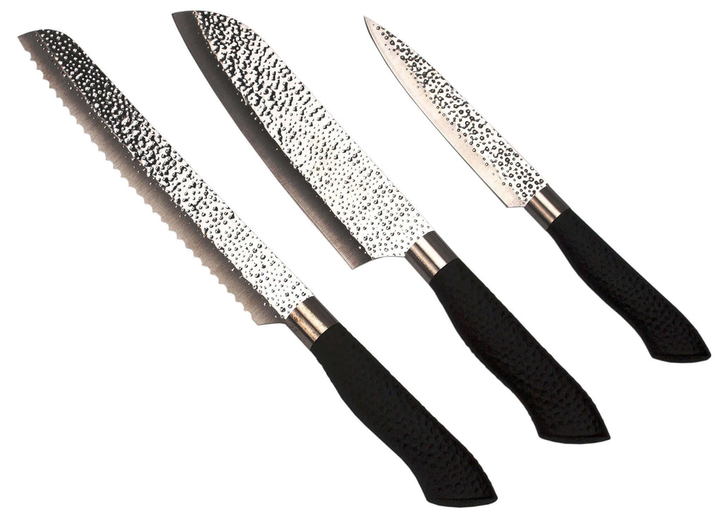 3 - Piece Hammered Chef Knife Set - Coley'sClosetCo